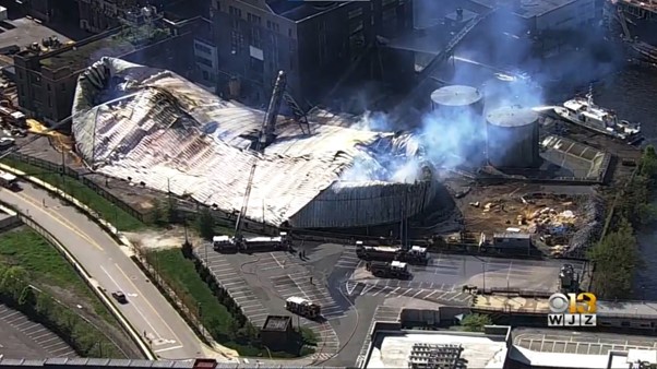 USA: Fire Breaks Out At Baltimore’s Iconic Sugar Factory