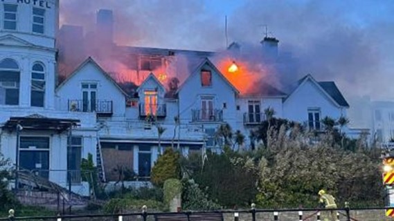 UK: Fire Rips Through Historic Hotel On Isle Of Wight