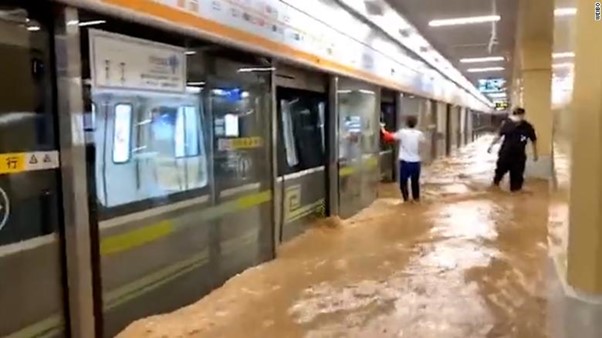 Passengers Trapped Inside Submerged Subway As Deadly Floods Sweep Central China