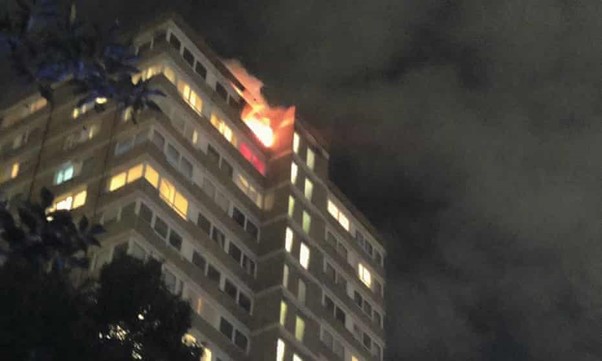 UK: Fire Breaks Out At Tower Block In South-west London