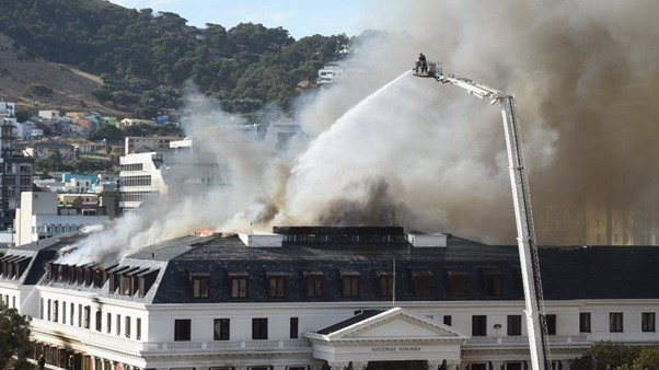 South Africa Parliament Fire Flares Up Again