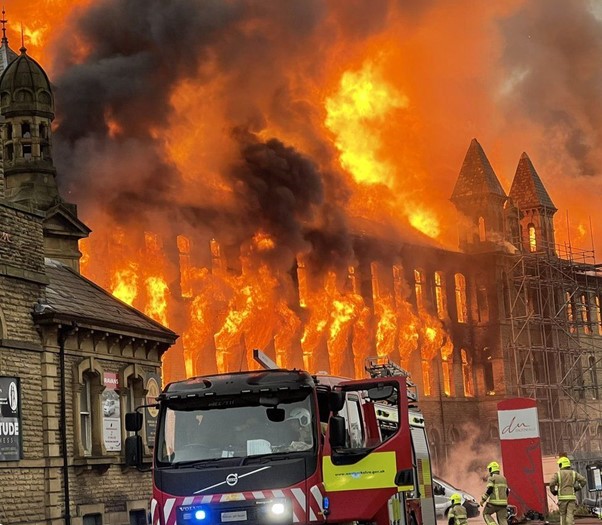 Huge Fire Destroys Former Mill Used In Peaky Blinders