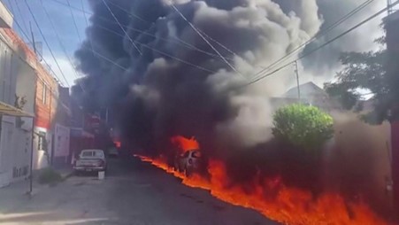 Giant Fuel Fire Engulfs Mexico Railway And Homes