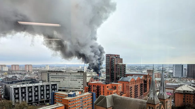 Crews Remain At Birmingham Warehouse Fire