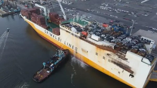 Fire Aboard Cargo Ship Docked In New Jersey Has Been Contained