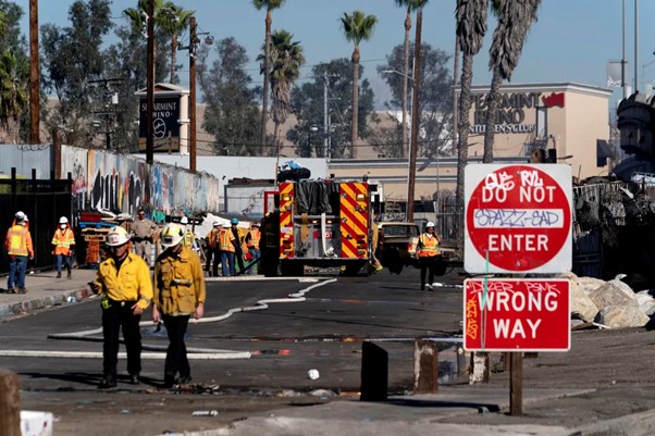 Los Angeles Motorists Urged To Take Public Transport After Massive Fire Closes Interstate